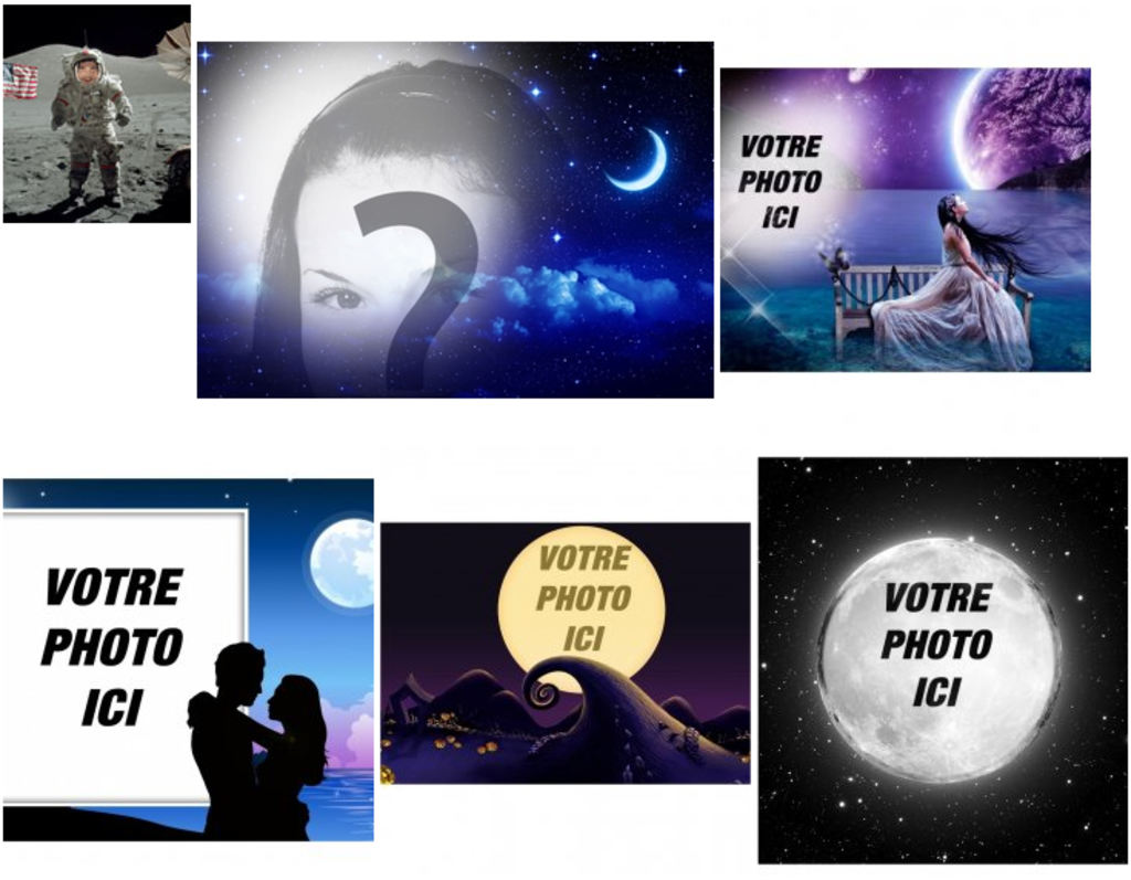 Montages photographiques avec fond de lune