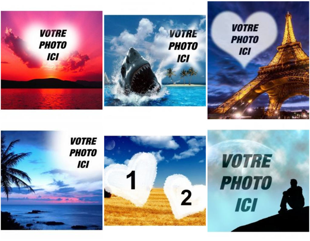 Montages de photos avec fond de ciel