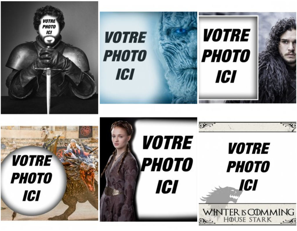 Photomontages avec des personnages de la série Game of Thrones