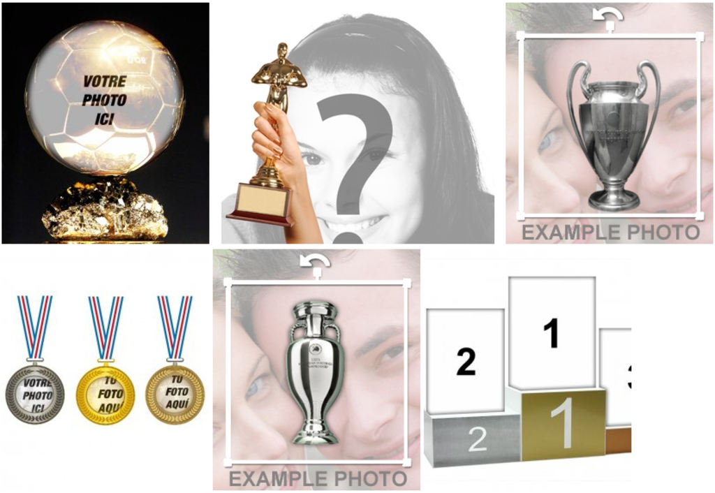 Photomontages avec des trophées et des médailles d'éditer avec votre photo
