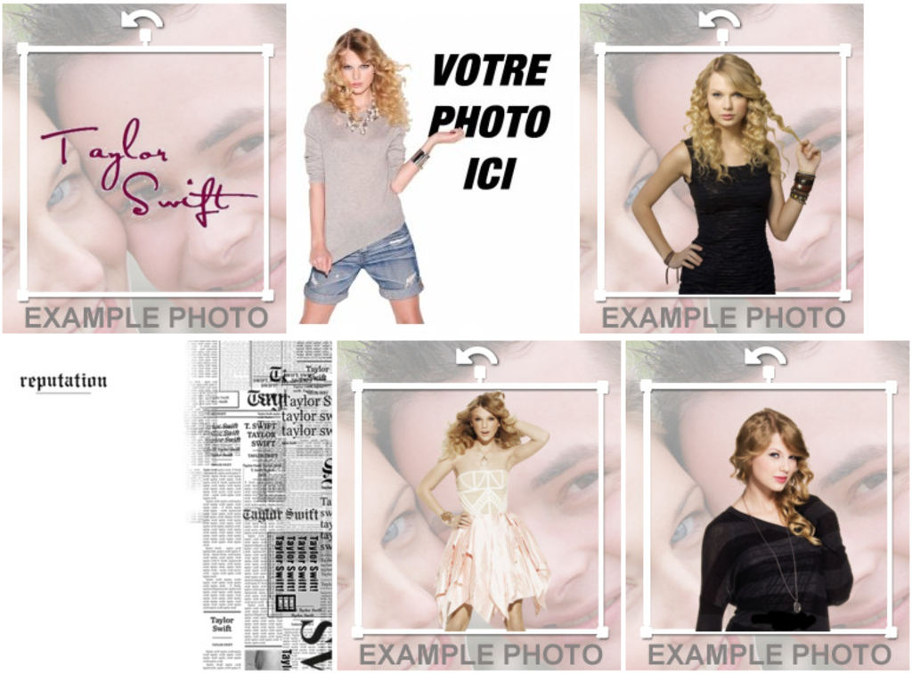 photomontages et des autocollants avec Taylor Swift