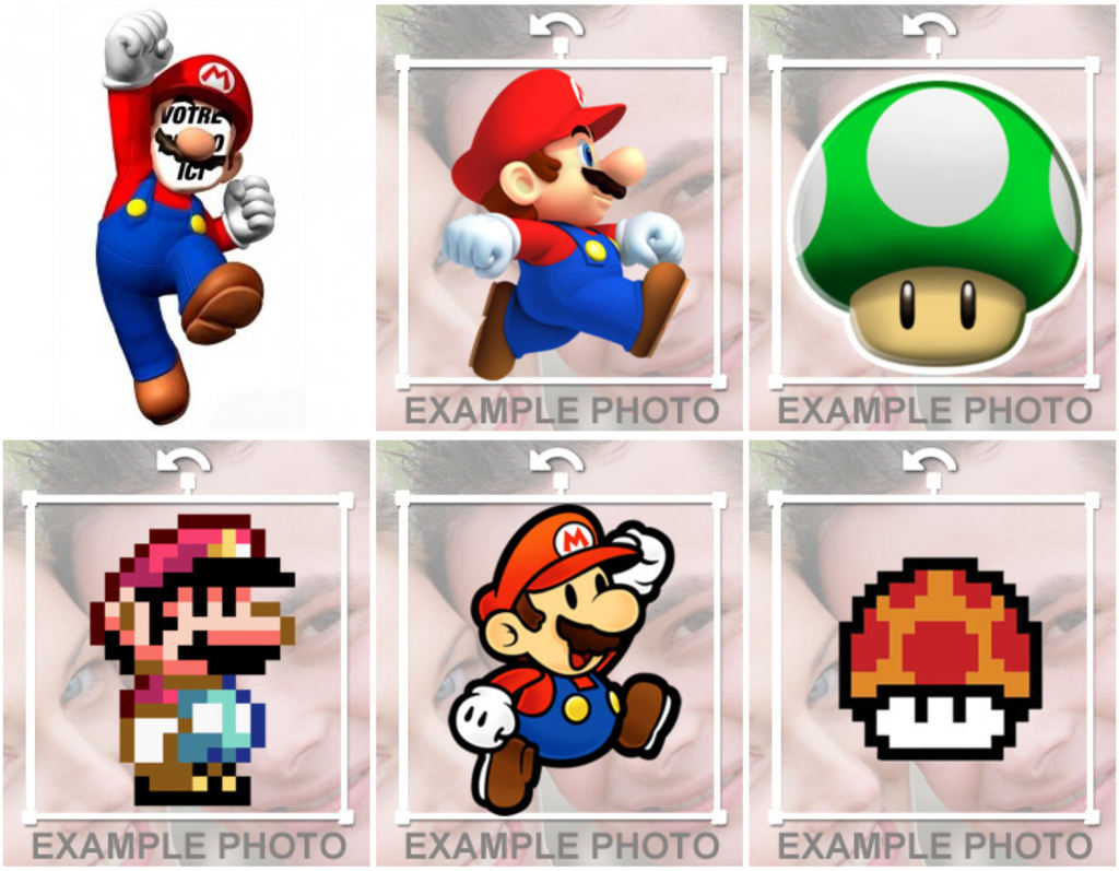 Photomontages et des autocollants de jeux de Mario
