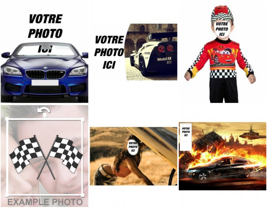 Photomontages de voitures de luxe et de course