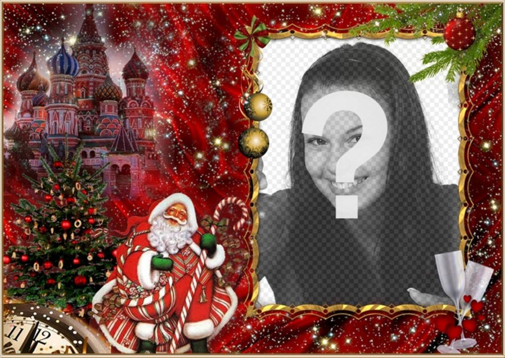 photomontages élégant de Noël et le Père Noël pour ajouter votre photo ..