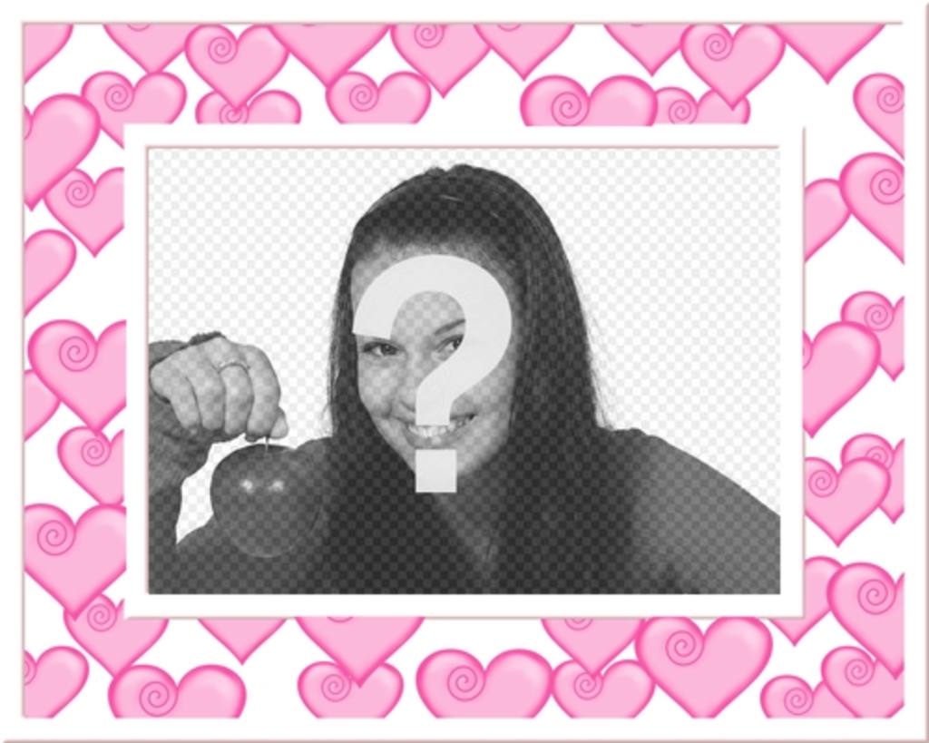 Cadre photo avec des roses et des coeurs des dizaines de bordure blanche. Pour les..