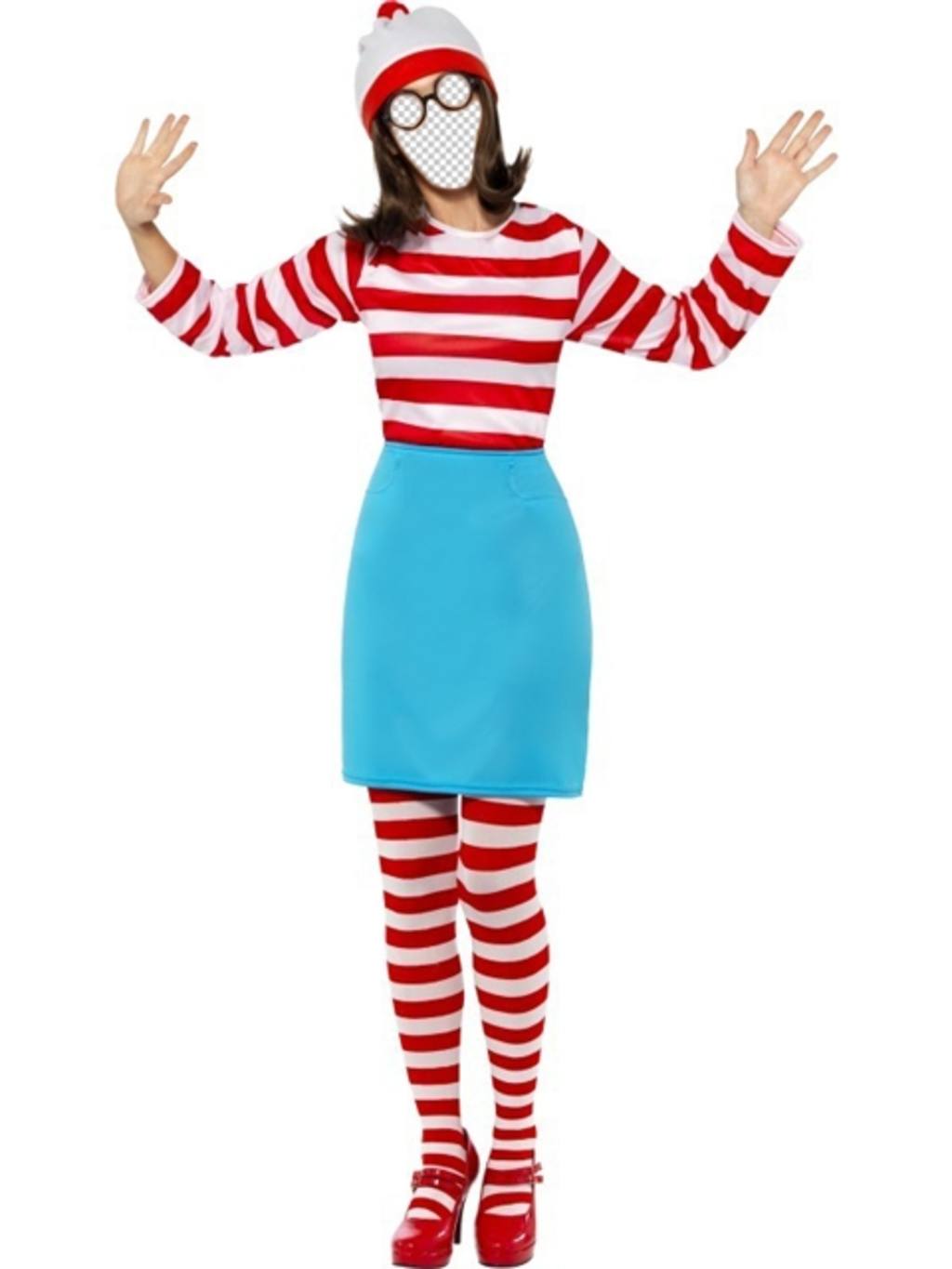 Pour les enfants célèbres jeu * Où est Charlie? * Livré ce photomontage où vous pouvez devenir Dress Walda pouvant aller jusquà la compagne de voyage de Wally, avec sa chemise connue à manches longues avec rayures rouges et chaussettes hautes, vous pouvez télécharger une photo et de modifier votre visage dans votre visage et partager dans les réseaux libres ..