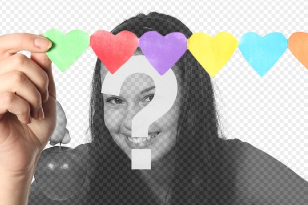 Ajoutez une guirlande de cœurs en papier de couleur à vos photos numériques avec cette photo..