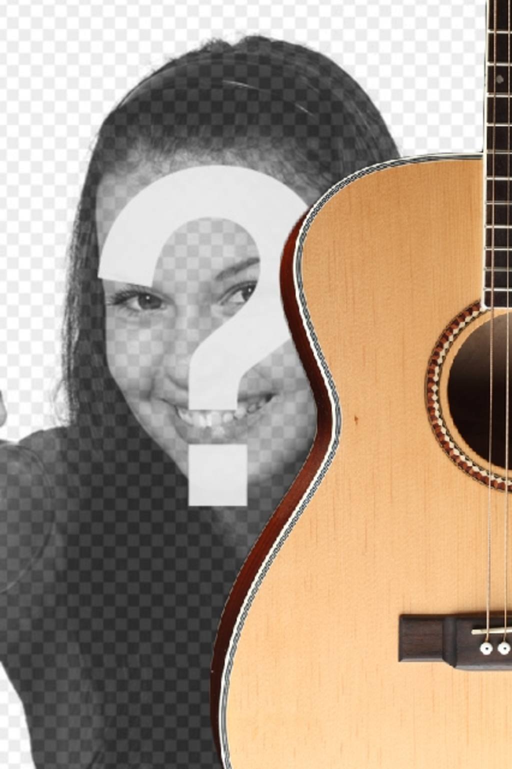 Photomontage de mettre une guitare espagnole dans une photo et ajouter du texte en..