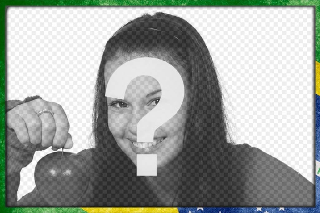 Cadre photo avec le drapeau du Brésil avec un style grunge pour personnaliser vos photos et ajouter du texte en..