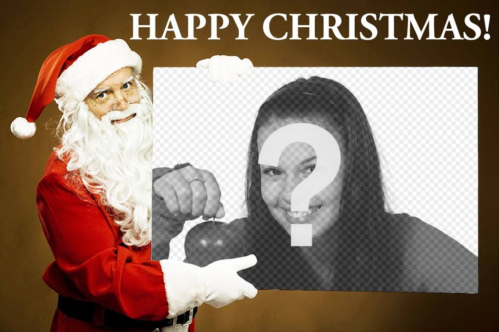 Photomontage pour créer cet amusement de Noël où le Père Noël semble tenir la photo que vous téléchargez et ont une carte originale, vous pouvez envoyer à vos proches et leur souhaiter un Joyeux Noël. Cet effet est gratuit et vous pouvez le modifier avec une..