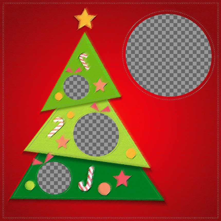 Assemblage arbre de Noël à mettre 4 images à lintérieur de larbre et une grande image. ..