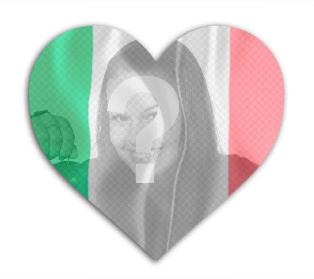 Effet photo de coeur de drapeau italien en forme pour mettre votre photo. effet ..