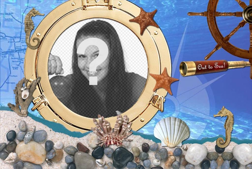 Photomontage sous la mer où vous pouvez mettre votre photo à côté de chevaux et les étoiles de mer. ..