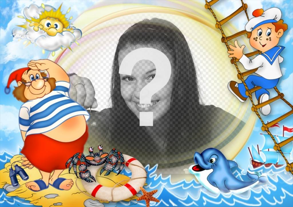 Cadre photo infantile pour les photos dété en ligne. ..