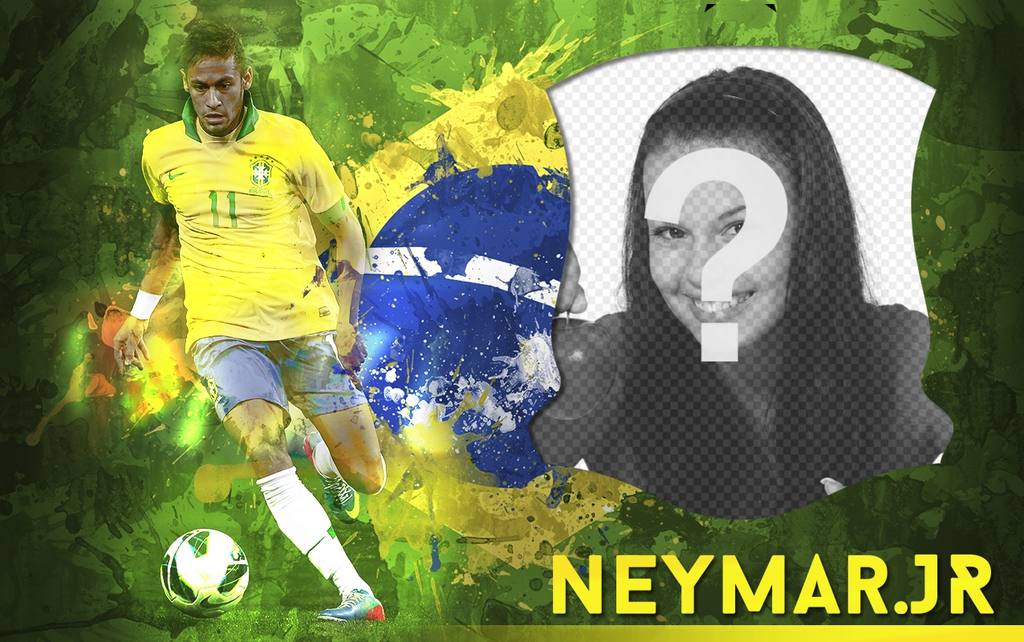 Photomontage avec Neymar Jr. attaquant équipe nationale brésilienne de football. ..