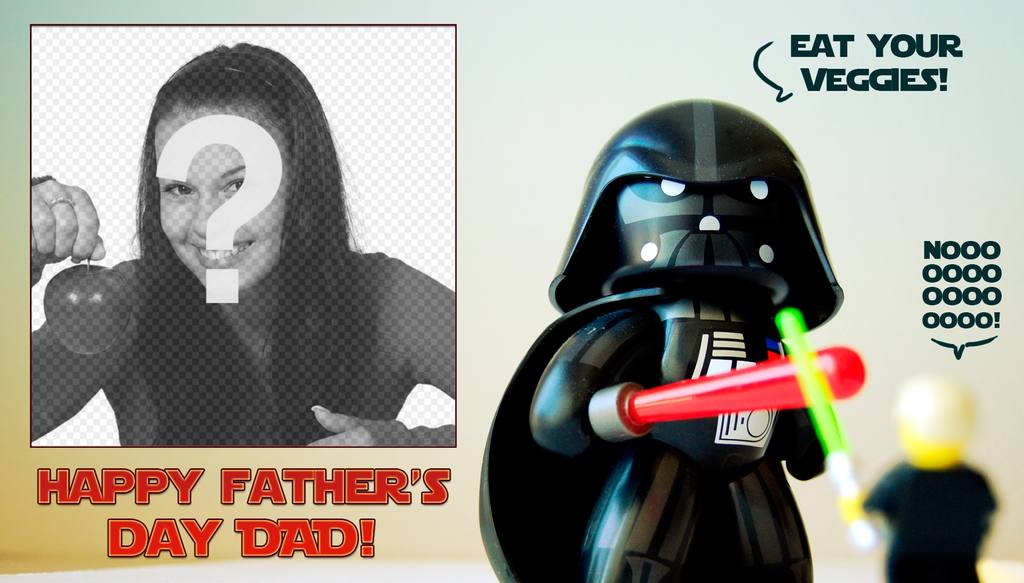 Félicite carte de fête des pères avec ce drôle de Star Wars. ..