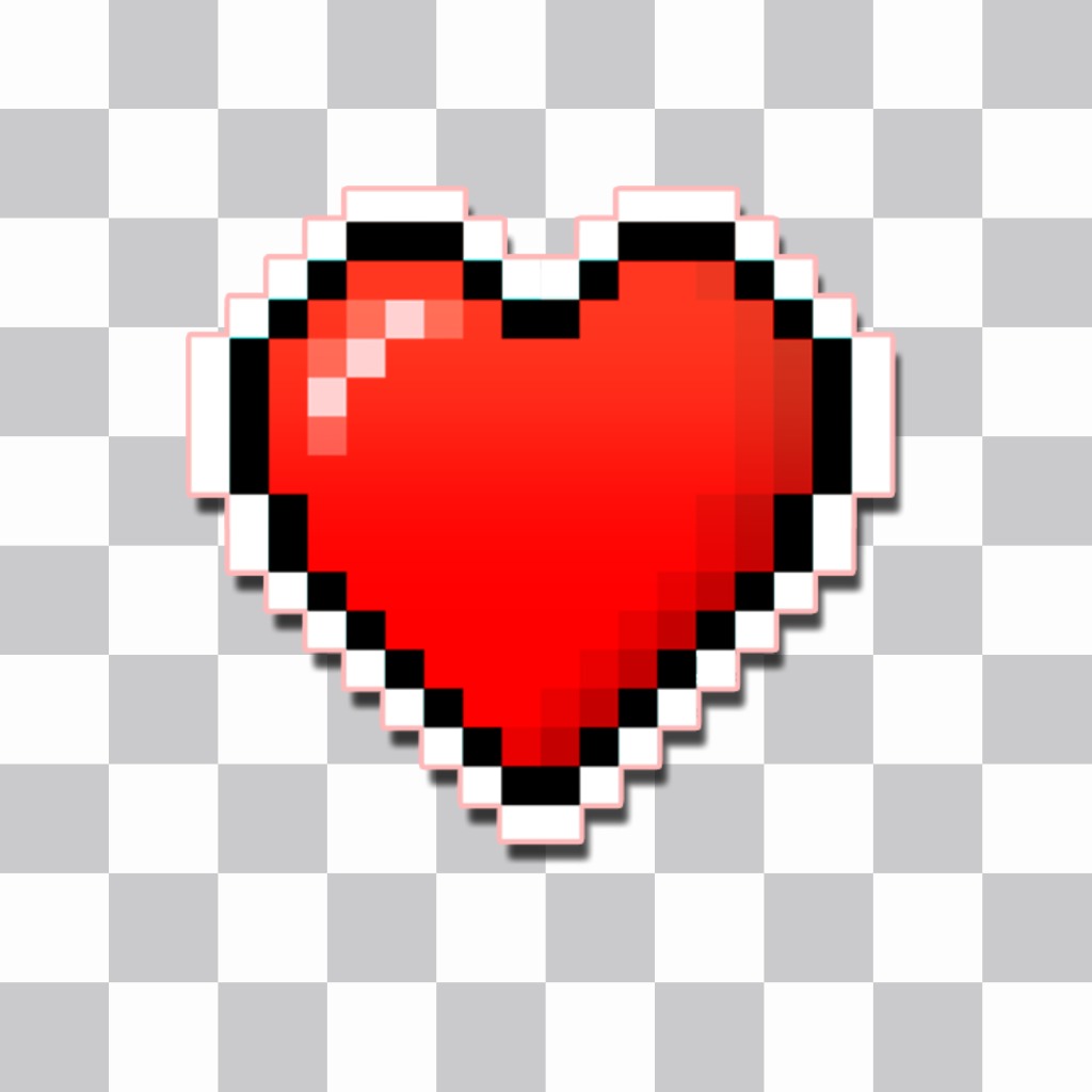 Un autocollant de coeur pixélisé ..