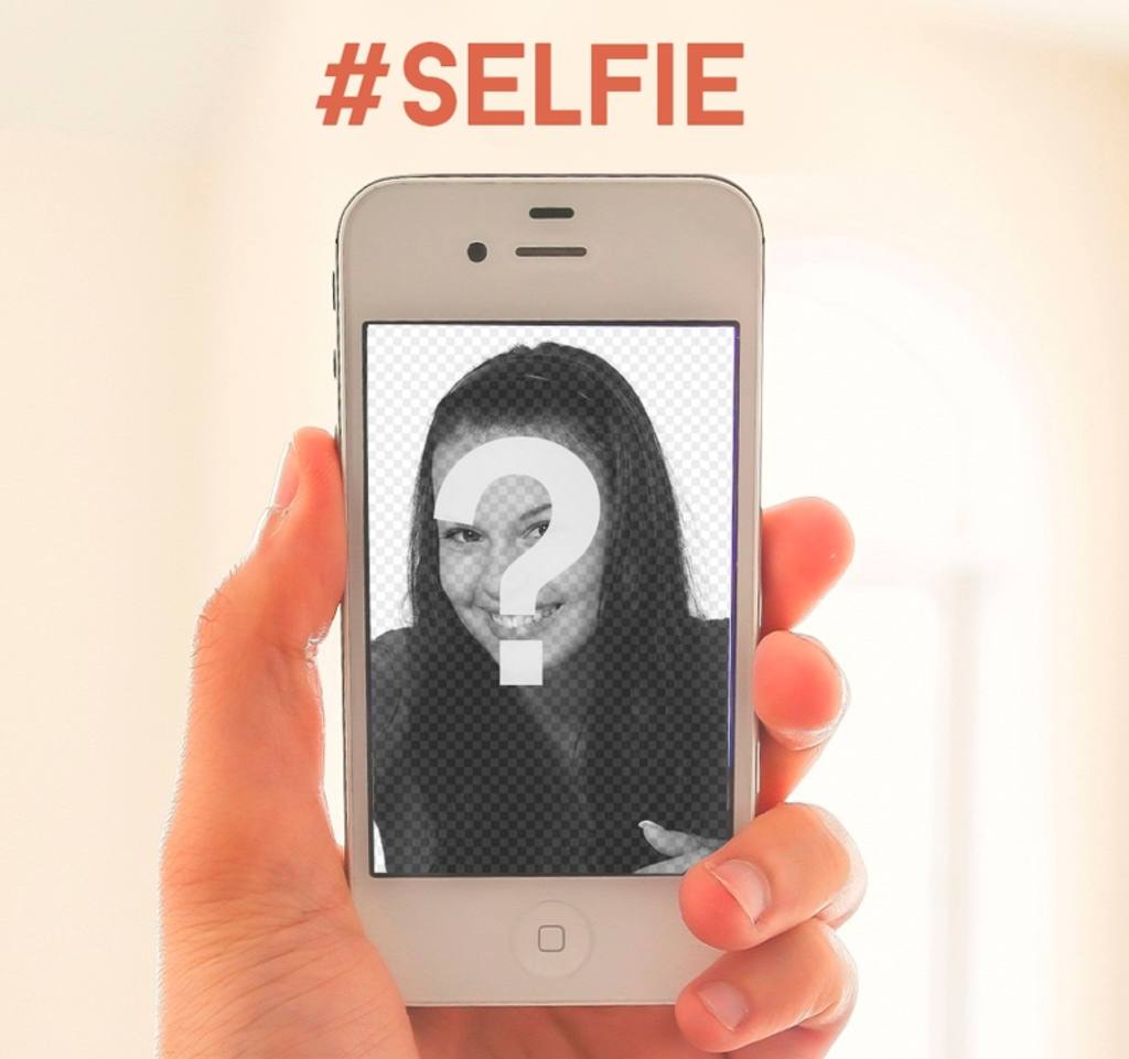 Modèle pour votre selfie un iphone blanc. ..