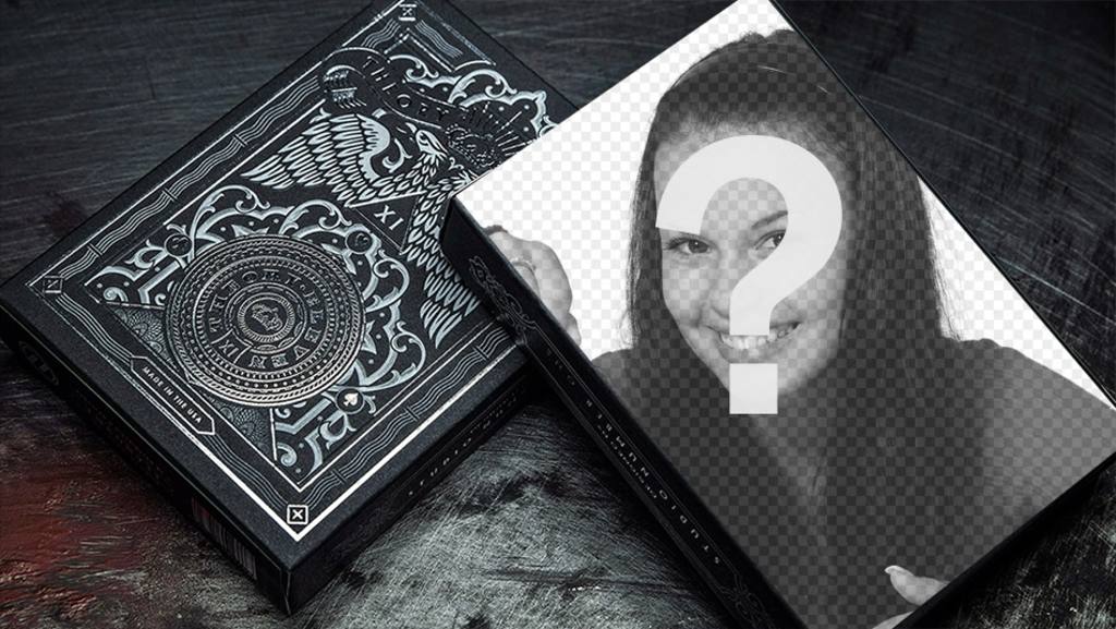 Mettez votre photo sur un jeu de cartes sombres. ..