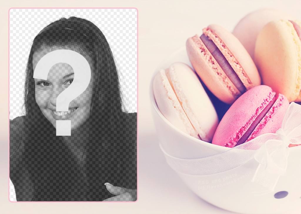 Cadre photo avec une photo de macarons ..