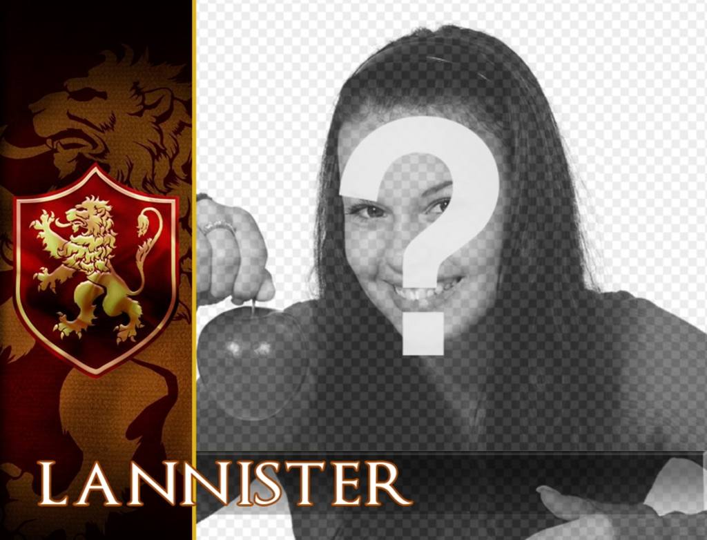 Photomontage avec le bouclier de la maison Lannister ..