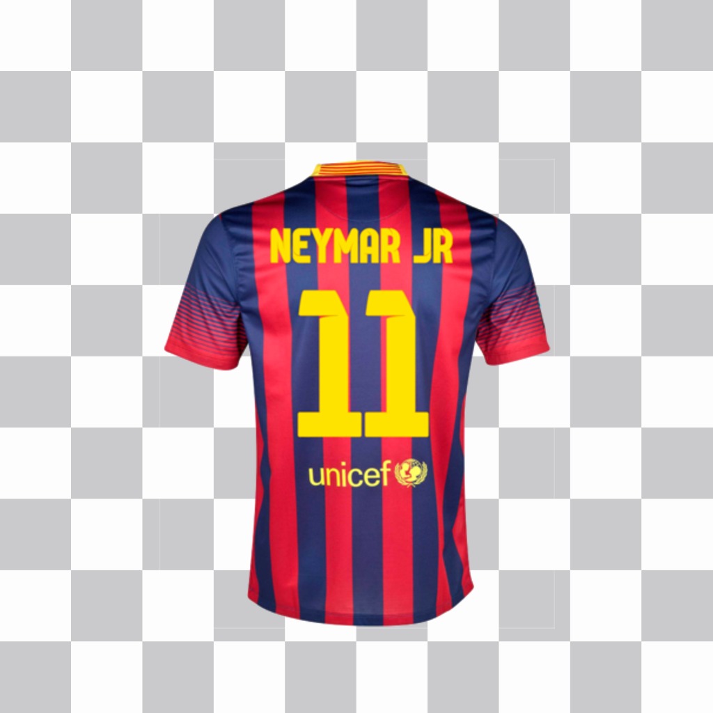 Autocollant avec le T-shirt de joueur Barca Neymar ..