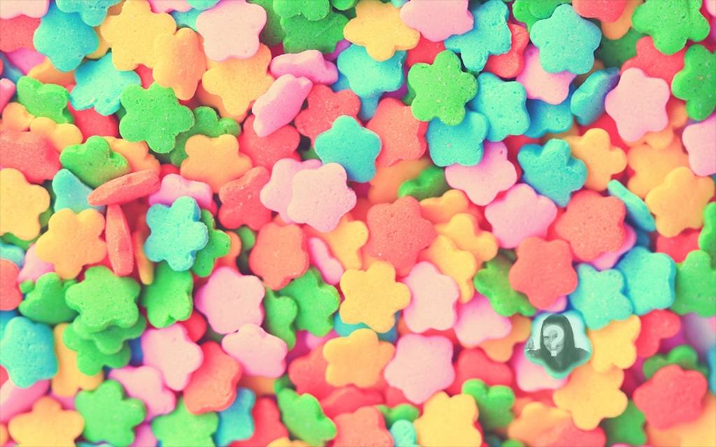 Jeu denfant de trouver une image dans un tas de bonbons ..