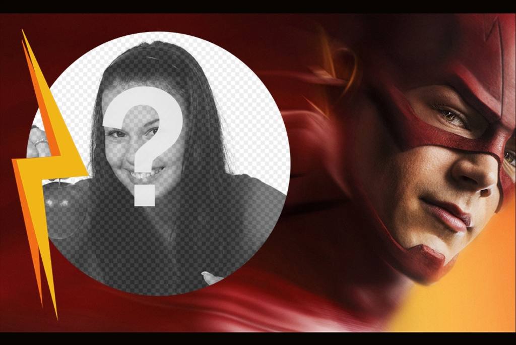 Photomontage avec lun des super-héros Flash. ..