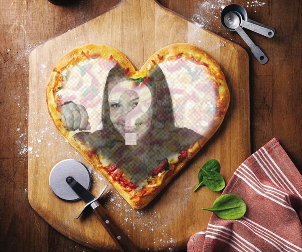 Effet en ligne pour mettre limage Queiras à pizza en forme de cœur ..
