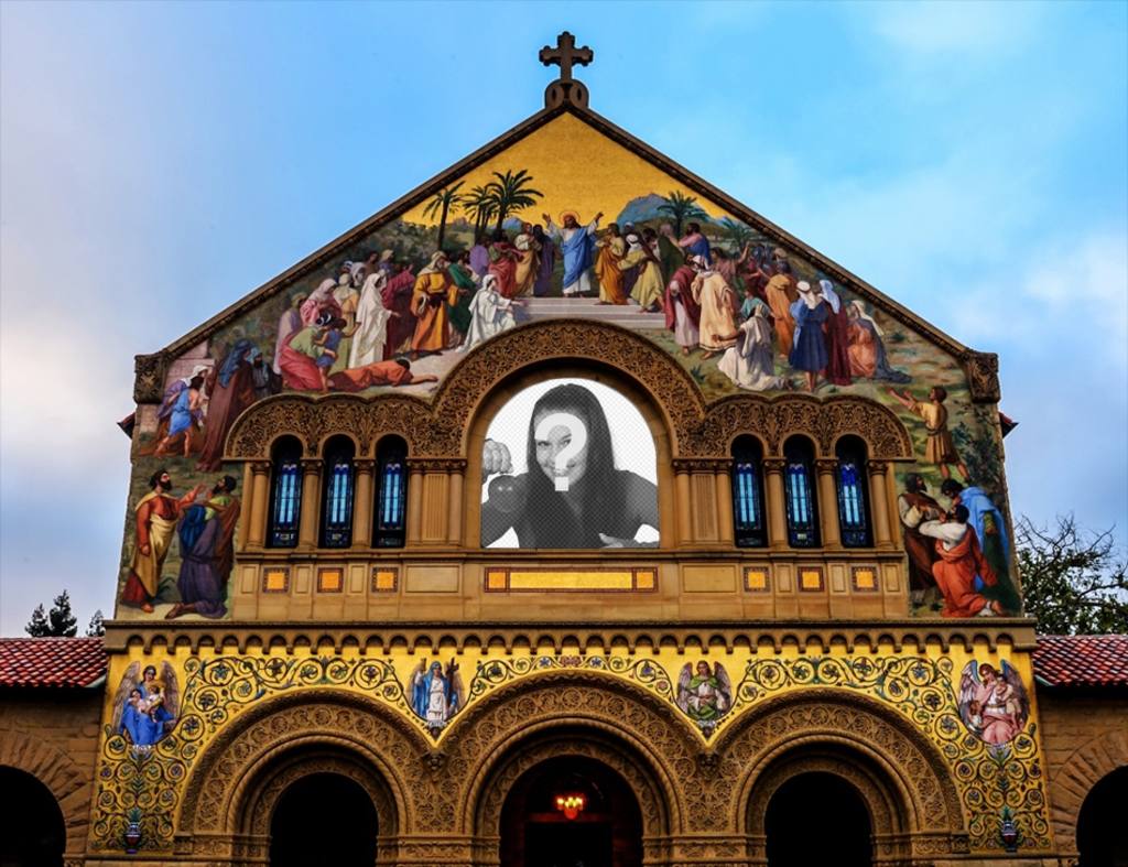 Photomontage spécial pour mettre votre photo sur la vitre dune église ..