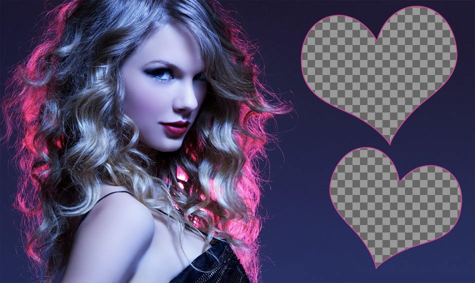 Collage pour deux photos avec une photo de Taylor Swift ..
