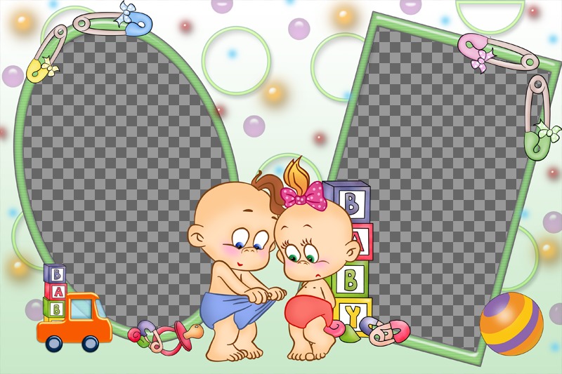 Collage des bébés à customiser avec deux photos. ..