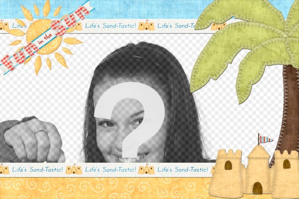 Photomontage été sur la plage avec votre photo darrière-plan. ..