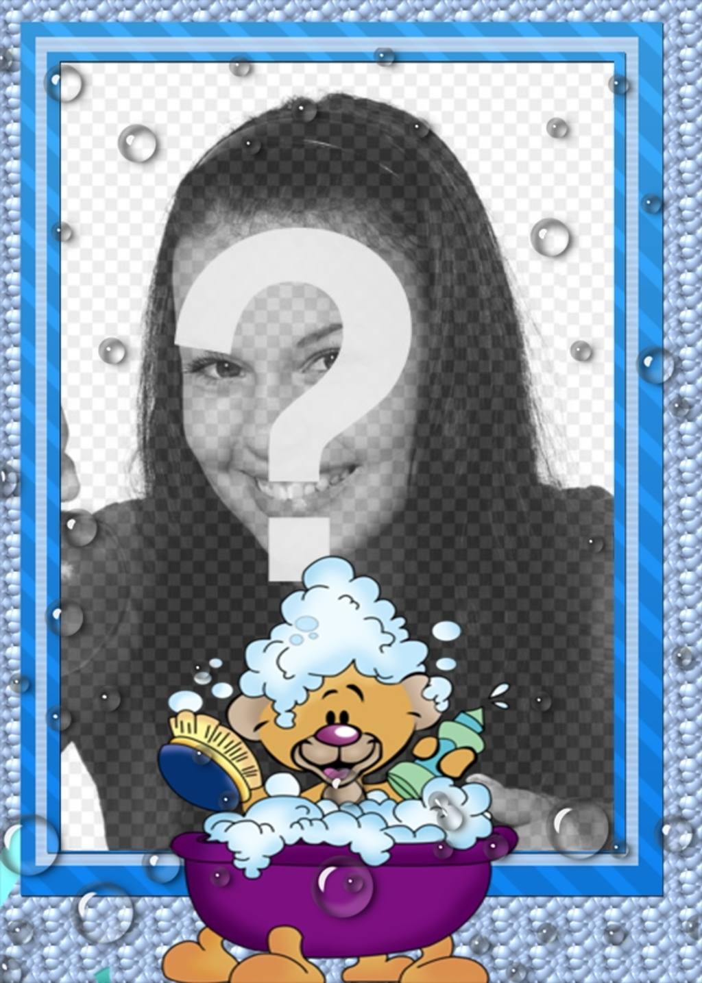 Cadre photo pour les bébés et les jeunes enfants se baigner un..