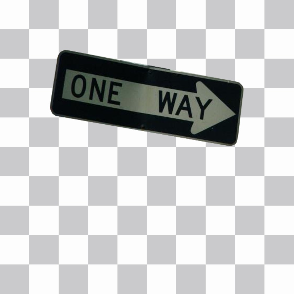 ONE WAY signe comme un autocollant à mettre sur vos photos. ..