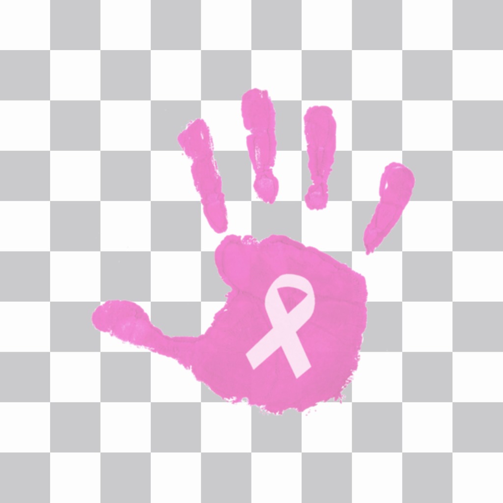 Autocollant dune main rose contre le cancer du sein à mettre sur vos photos. ..