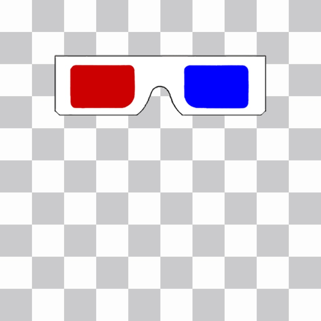 Autocollant de gafas rétro 3D rojo y azul para tus fotos. ..