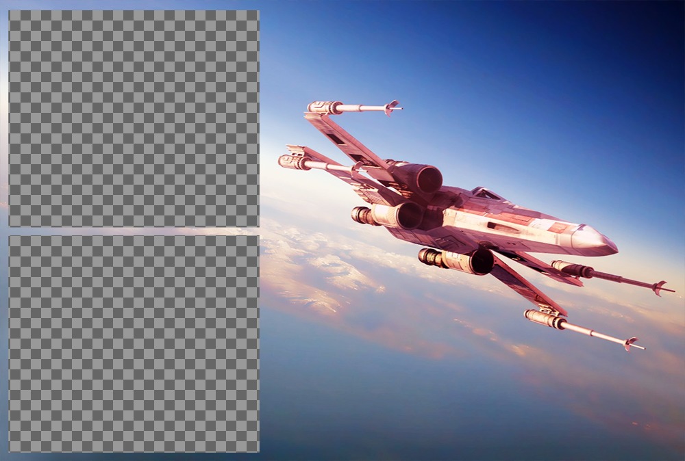 Effet de Photo pour les photos avec le navire X-Wing de Star Wars ..