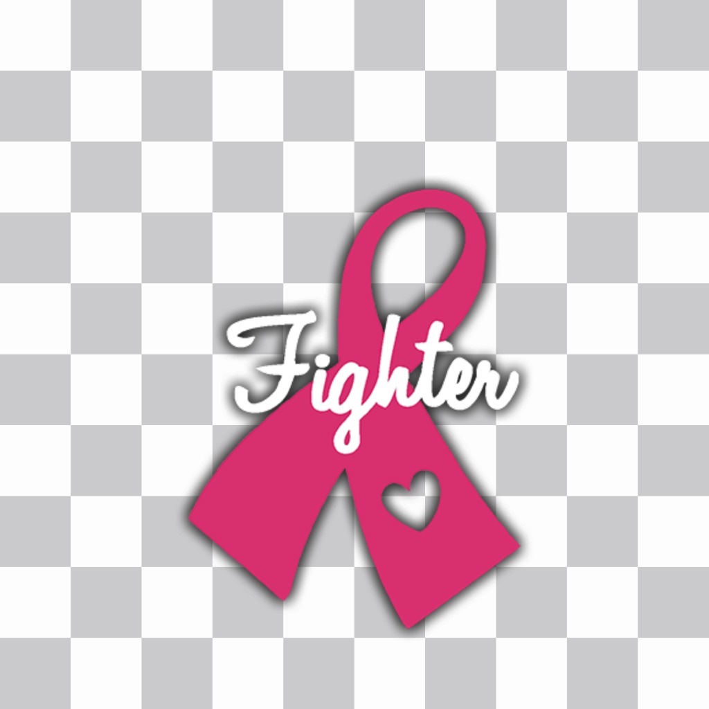 Ruban rose avec le mot FIGHTER contre le cancer ..