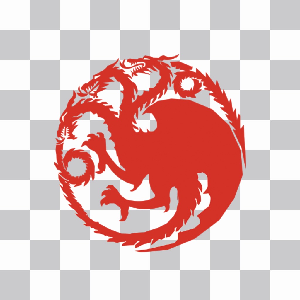 Si vous êtes de la maison Targaryen puis mettre cet autocollant sur le logo de vos photos de Targaryen Maison de Game of Thrones tv serie avec le dragon à trois têtes à mettre sur vos images avec cet effet..