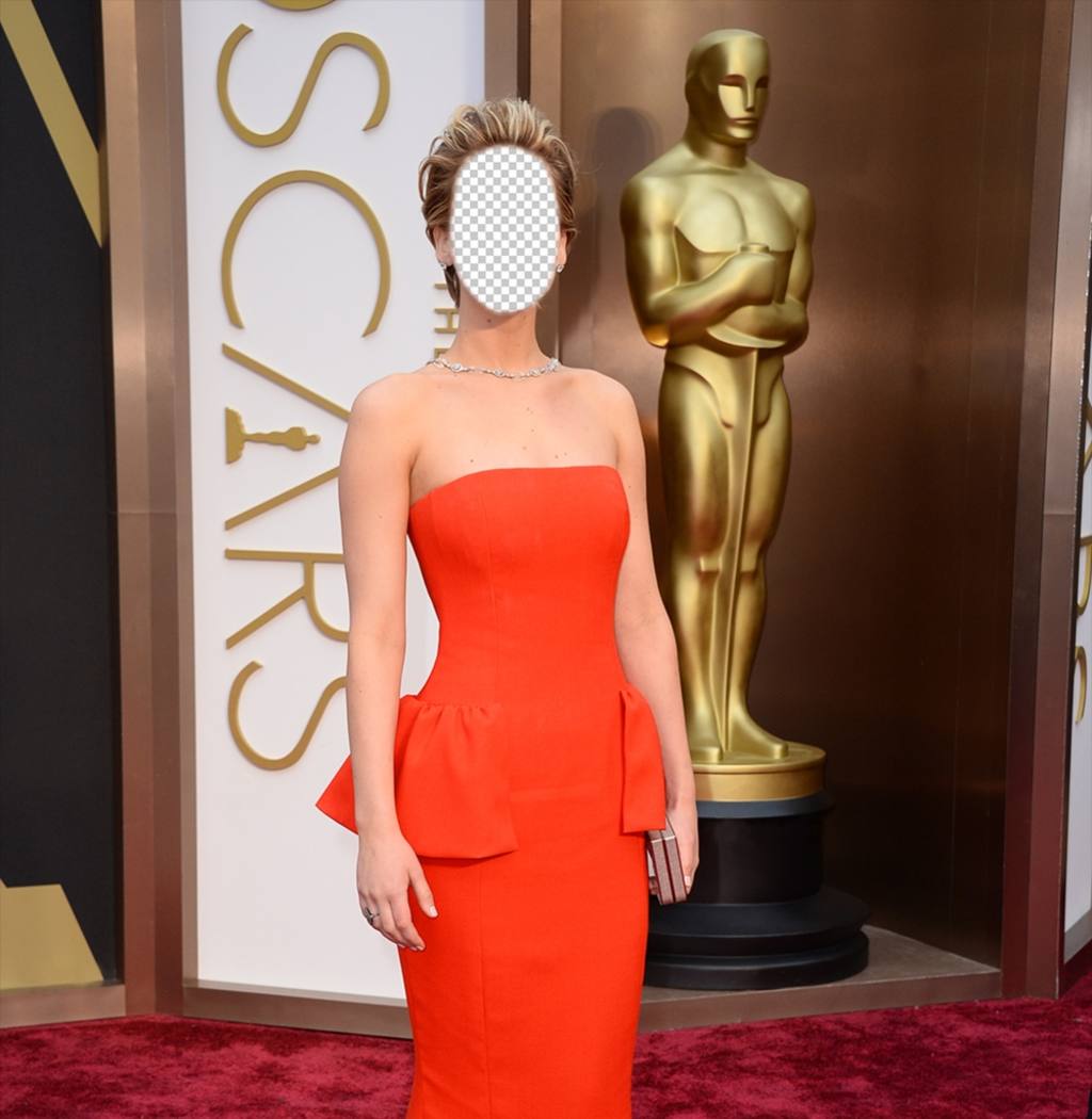 Téléchargez votre photo sur le visage dune actrice sur le tapis rouge des Oscars ..