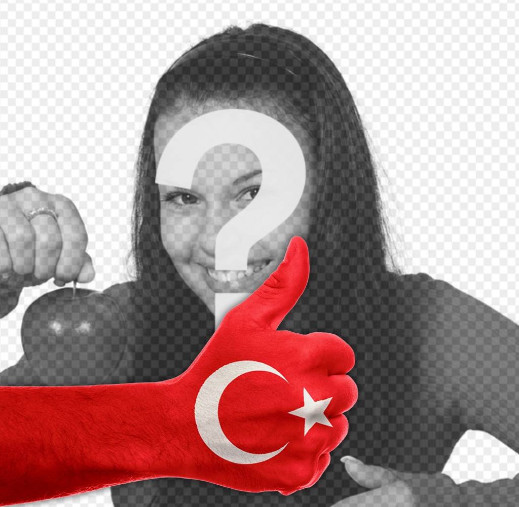 Votre photo de profil avec le pouce et drapeau de la Turquie ..