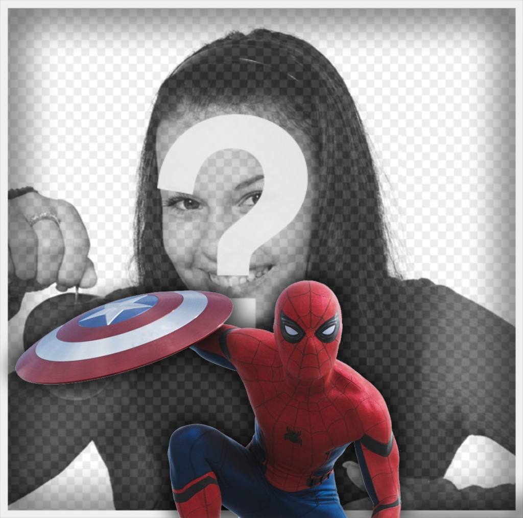 Spider-Man avec le bouclier de Captain America pour mettre votre photo ..