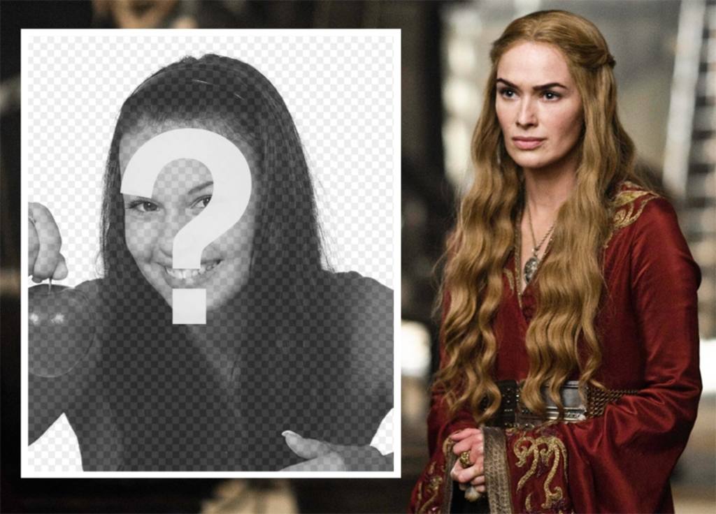 Téléchargez votre photo pour être avec effet de la Reine Cersei de Cersei Lannister Frion le jeu de la série Thrones pour modifier Télécharger les photos si vous aimez ce personnage, et vous pouvez le faire..