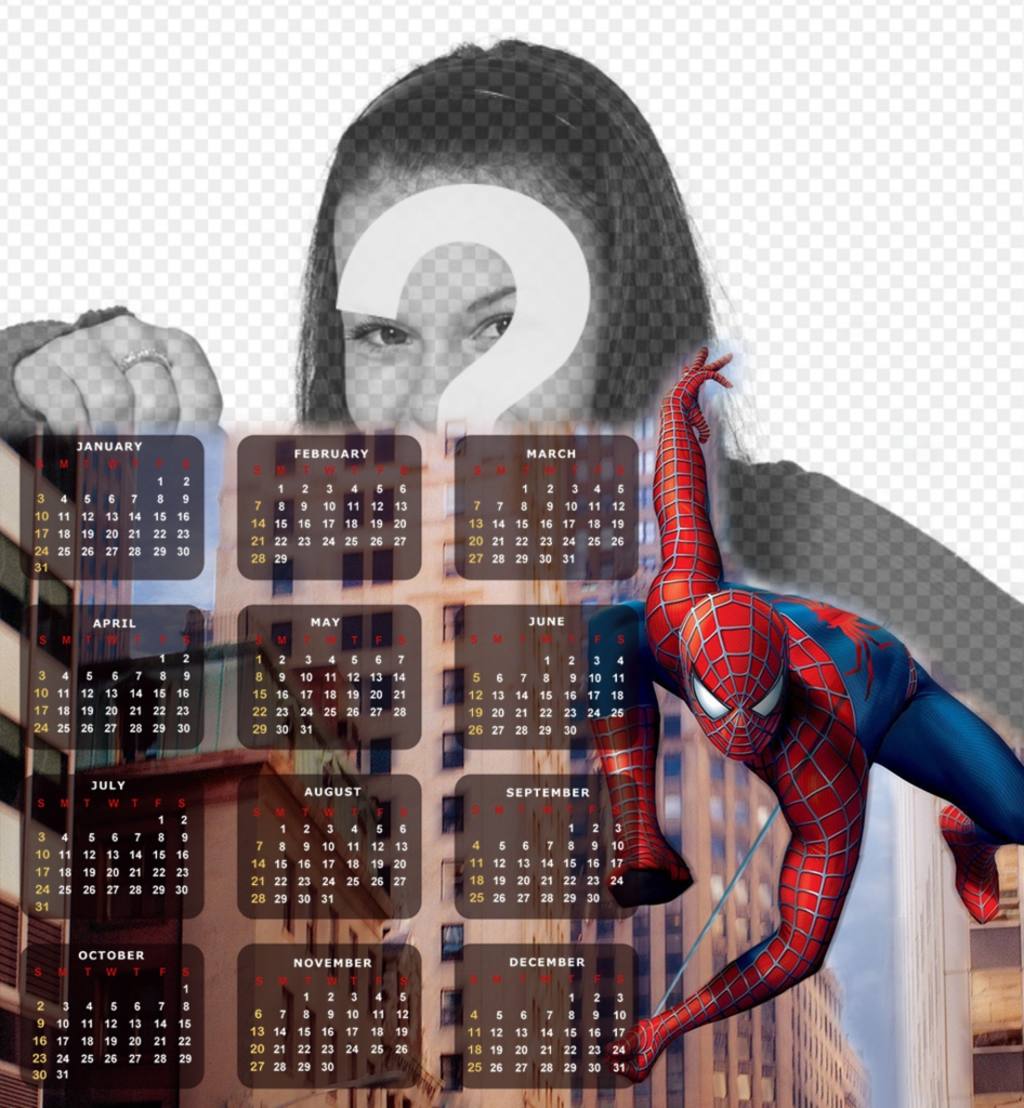 Spider-Man sur votre calendrier 2016 Anglais modifier ..