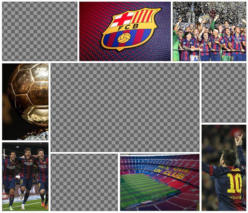 Collage original du FC Barcelone pour modifier avec 4 photos ..