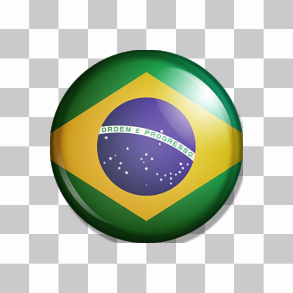 drapeau brésilien comme un bouton pour coller sur vos photos ..