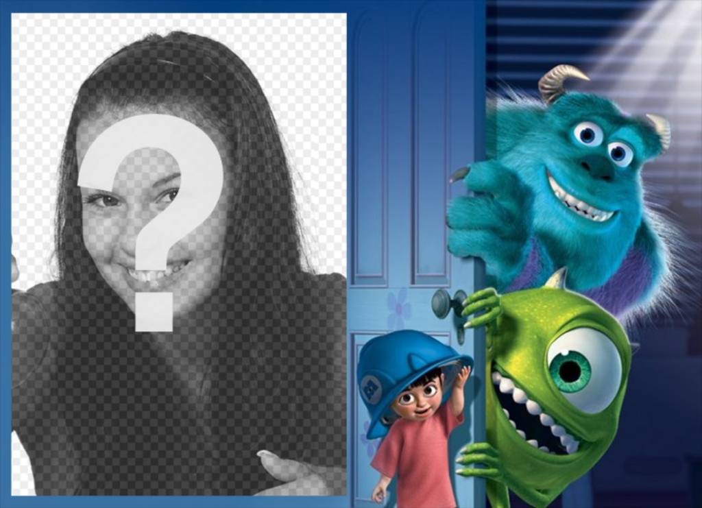 Cadre avec des personnages de Monsters Inc. pour télécharger votre photo ..