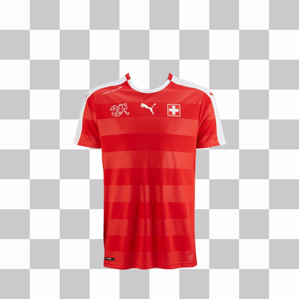 Collez le maillot de léquipe de football Suisse sur vos photos pour effet ..