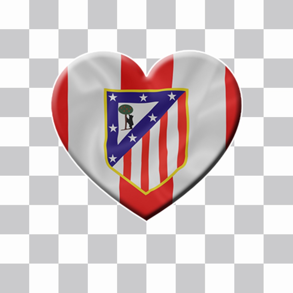 Coeur avec le drapeau de lAtletico Madrid à coller sur vos photos ..